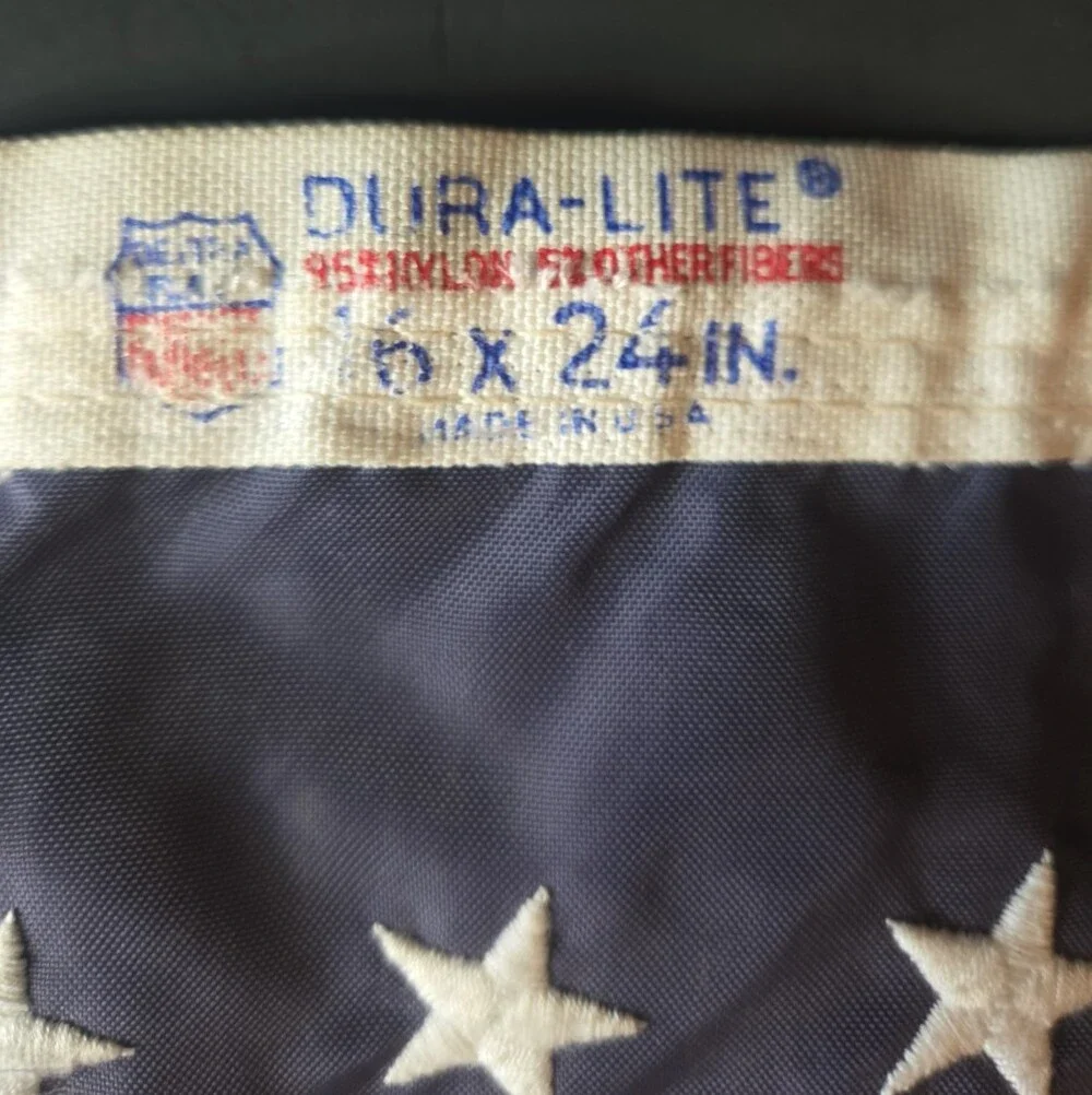 Vintage Dura-Lite American Flag 16x24 Small US Boat Flag 50 Star Sewn Nylon